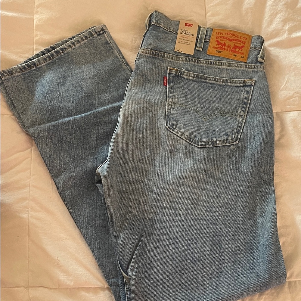 Levi's 569 Loose Straight 38x34 Blue Jeans